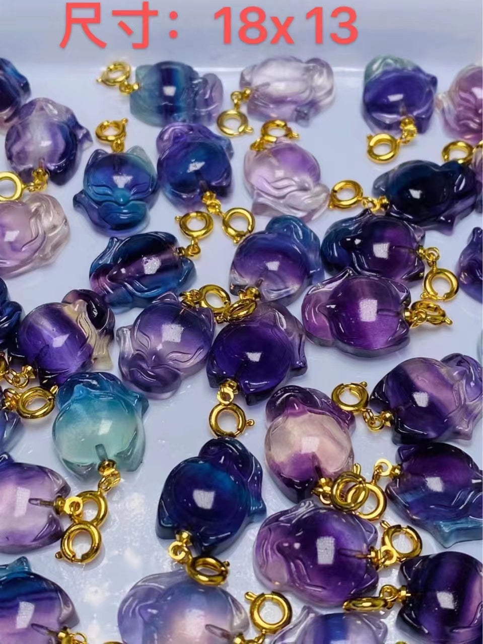 Natural Colorful Fluorite Pendant