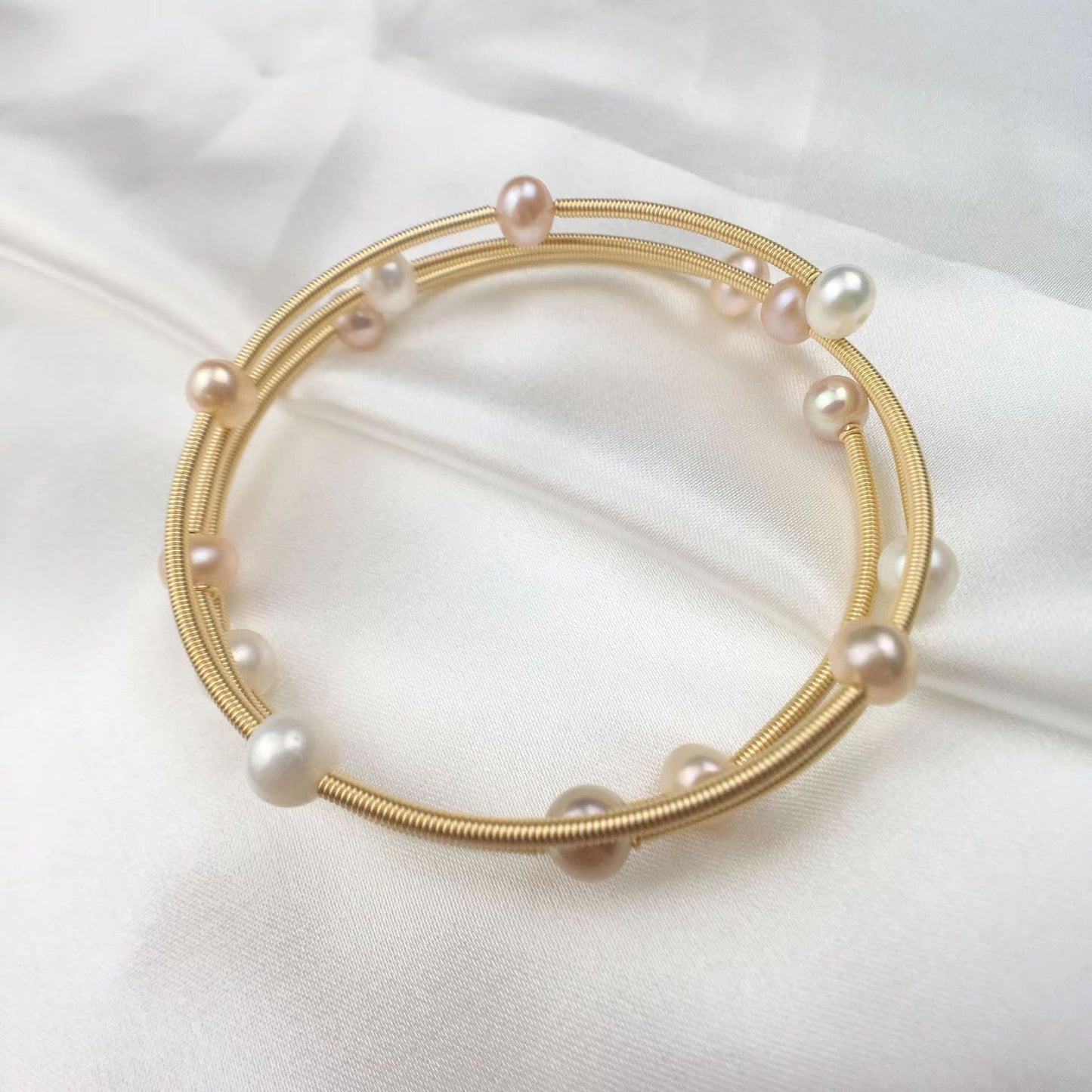 Three Ring Bracelet ,Cold Pearl Color